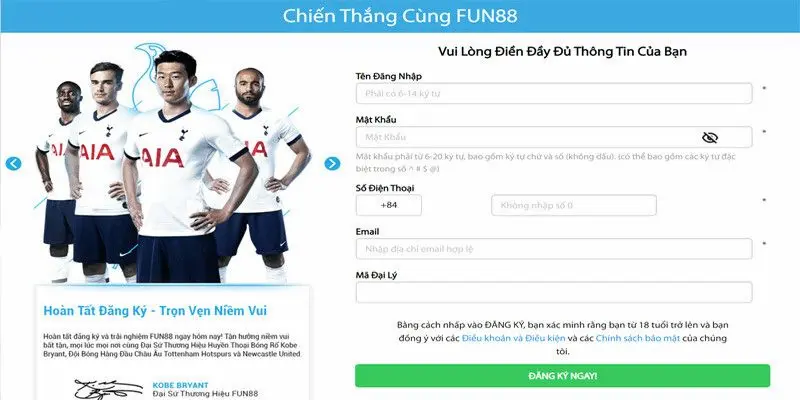 Các bước để đăng ký Fun88 tạo tài khoản nhanh chóng